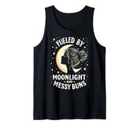 Fueled by Moonlight and Messy Buns Aesthetic Camiseta sin Mangas