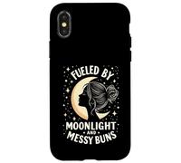 Fueled by Moonlight and Messy Buns Aesthetic Carcasa para iPhone X/XS