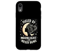 Fueled by Moonlight and Messy Buns Aesthetic Carcasa para iPhone XR