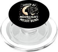 Fueled by Moonlight and Messy Buns Aesthetic PopSockets PopGrip para MagSafe
