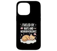 Fueled by Naps and Neurodivergence Cat Design Carcasa para iPhone 14 Pro Max