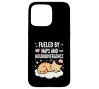 Fueled by Naps and Neurodivergence Cat Design Carcasa para iPhone 15 Pro Max