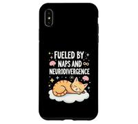 Fueled by Naps and Neurodivergence Cat Design Carcasa para iPhone XS Max