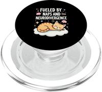 Fueled by Naps and Neurodivergence Cat Design PopSockets PopGrip para MagSafe