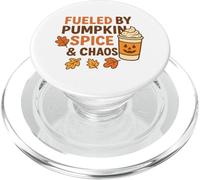 Fueled by Pumpkin Spice & Chaos Divertido Regalo para Amantes del café de otoño PopSockets PopGrip para MagSafe