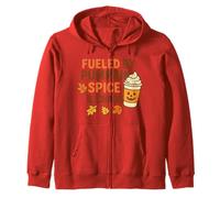 Fueled by Pumpkin Spice & Chaos Divertido Regalo para Amantes del café de otoño Sudadera con Capucha