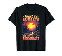 Fueled by Sunsets and Side Quests Nature Gamer Camiseta