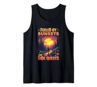 Fueled by Sunsets and Side Quests Nature Gamer Camiseta sin Mangas