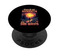 Fueled by Sunsets and Side Quests Nature Gamer PopSockets PopGrip Adhesivo