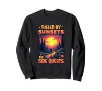 Fueled by Sunsets and Side Quests Nature Gamer Sudadera