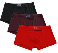 FUELIX Calzoncillos Boxer para Hombre Ropa Interior Básica para Hombre 3Packs Bragas De Viaje Secreto Oculto Cremallera Bolsillo Transpirable Antirrobo A Prueba De Carteristas C,L