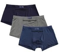FUELIX Calzoncillos Boxer para Hombre Ropa Interior Básica para Hombre 3Packs Bragas De Viaje Secreto Oculto Cremallera Bolsillo Transpirable Antirrobo A Prueba De Carteristas A,L