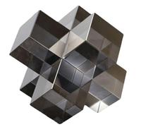 FUELIX Decoración De Hogar Creativa Televisor Biblioteca De Gabinete Cristal Geométrico Square Modelo Sitio Decoración Suave Estatua De Cubo Mágico Estatua De Cubo De Cristal C,120 * 120cm