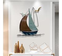 FUELIX Hierro Forjado 3D Escultura De Pared De Metal Decorativa Pared De Velero De Metal, Arte Pared Metal Costero/Náutico, Decoracion Marinera Adorno Colgante Barco Hecho A Mano A
