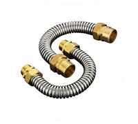 Fuelle Acero Inoxidable Rosca Macho BSP, Manguera Flexible 304 Anticorrosión para Entrada de Agua Unidad Fan Coil Aire Acondicionado Central, 1 Pieza(2-1/2" (DN65),50cm)