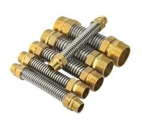 Fuelle De Acero Inoxidable 304 Con Rosca Macho De Cobre De 1/2 "3/4" 1 ", Manguera De Entrada De Agua De CA Central For Unidad Fan Coil, 1 Unidad(1/2",25cm)