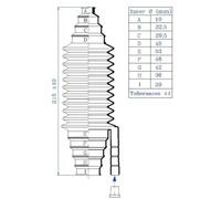 Fuelle de la cremallera de dirección Caucho 84278 SPIDAN para VW SEAT CHRYSLER