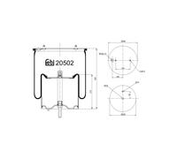 Fuelle de resorte, suspensión neumática FEBI BILSTEIN 20502