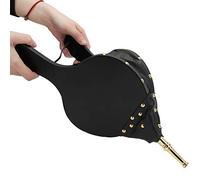 Fuelle Manual Para Chimenea, Soplador De Aire De Fuelle De Fuego Grande De Cuero De 15,6 X 7,1 Pulgadas Con Cuerda De Acebo Para Acampar Al Aire Libre, Barbacoa, Picnic(Tubo de oro)