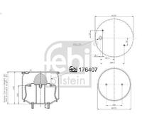 Fuelle, suspensión neumática FEBI 176407 para VOLVO 7900 4.764 2011-2014