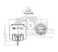 Fuelle, suspensión neumática FEBI 177161 para IVECO EUROSTAR 9.498 1993-2002