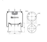 Fuelle, suspensión neumática FEBI 20310 para VOLVO F10 9.6 1982-1985
