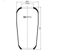 Fuelle, suspensión neumática FEBI 20713 para VOLVO F10 9.6 1987-1990