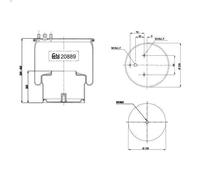 Fuelle, suspensión neumática FEBI 20889 para DAF 75 8.661 1992-1997