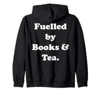 Fuelled By Books & Tea Literary Quote Sudadera con Capucha