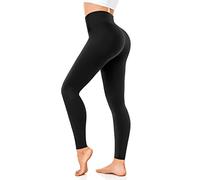 FuelMeFoot Leggings para mujer, cintura alta, opacos, con control de abdomen, ajustados, cómodos, suaves y elásticos., 1 Pack-01-negro, S-M