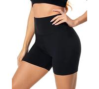FuelMeFoot Pantalones Cortos Deportivos de Mujer Cintura Alta Yoga Pantalones Cortos para Verano Pantalones de Ciclismo Fitness.A01-Negro S/M