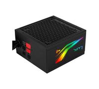 Fuente alimentación aerocool lux rgb 650m - 600w - ventilador 12cm - eficiencia bronze eu 80plus - 13 efectos iluminación
