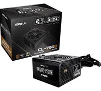Fuente ALIMENTACION ASROCK CL-750B,PSU,750W,80 Plus Bronze,120MM,Active PFC,PCI-E 5.1 (12+4pin) x1,PCI-E (6+2 Pin) x4,SATA (5 Pin) x4