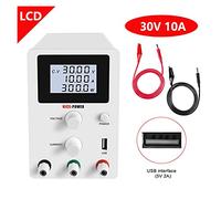 Fuente Alimentacion Regulable, Cambio ajustable DC Lab Folleta de alimentación Variable 120 -V 60-V 30V 10A 5A de poder regulado USB 5V 2A Fuente de poder de laboratorio(R-SPS3010D-White)