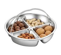 Fuente Antipasto Dividida | Bandeja de Acero Inoxidable para Frutas con Asa | Separador para Aperitivos - Para reuniones en apartamentos, noches familiares, encuentros con amigos, camping, picnics, no