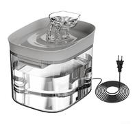 Fuente automática para mascotas de 1,8 L para gatos, bajo decibelio, flujo silencioso con sistema de filtración dual y accesibilidad para beber de 360 grados (gris)