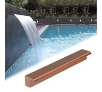 Fuente con Cascada y vertedero. Fuente de Piscina Rectangular de Acero Inoxidable de 32 Pulgadas con Cascada y vertedero - Elemento acuático Exterior con Conector de tubería y Boquilla de re