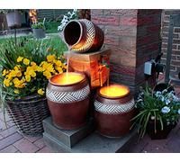 Fuente con iluminación led de jardín en forma de cascada