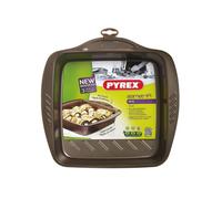 Pyrex Fuente Cuadrada Asimetría, Acero, Negro, 1.71 x 24 x 24 cm