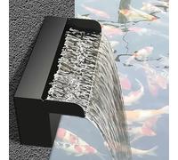 Fuente de acero inoxidable con forma de cascada para jardín, patio y patio trasero, para interiores y exteriores, función de agua (10 cm), perfecta para piscinas y paisajismo