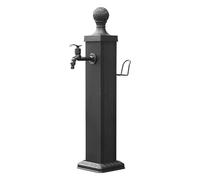 Fuente de acero inoxidable para exteriores con grifo para jardín, soporte de manguera independiente, resistente a las heladas, hidrante de incendios para jardín, un color, 114 cm