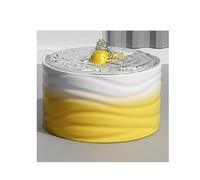 Fuente de Agua automática de cerámica for Gatos for Mascotas en Interiores, 50,73 oz/1,5 l, dispensador de Agua súper silencioso for Mascotas con 7 filtros de Repuesto(Geel)