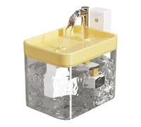 Fuente de agua automática para gatos, fuente de agua segura para mascotas, fuente de agua limpia para gatos, dispensador Quiet de 1,5 l, 16 x 11,5 x 12 cm, para gatos y perros (amarillo/ )