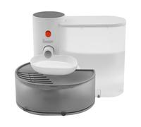 Fuente de agua automática para gatos y perros, 3 L de agua dulce + 1,5 L de agua residual, batería de 180 días, sin mantenimiento sin filtro, fuente de agua higiénica para mascotas con control