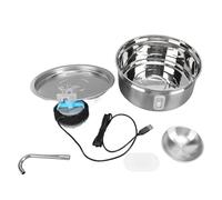 Fuente de Agua automática para Mascotas de Acero Inoxidable de 3,2 L, silenciosa y Duradera, con Ventana, para Perros y Gatos, Gran Capacidad y fácil de Limpiar