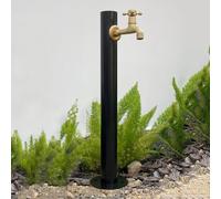 Fuente de agua autónoma para exteriores con grifo de acero inoxidable y pistola pulverizadora, grifo de agua de jardín montado en el suelo para mejorar la estética del paisaje