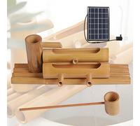 Fuente de Agua bambú con Panel Solar y Bomba