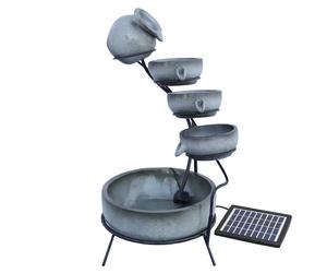 Fuente de Agua Bebedero para Gatos con Energía Solar - Gris