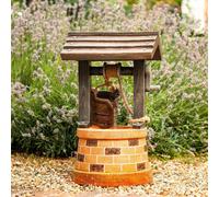 Fuente De Agua Con Pozo De Deseos Solar Para Exterior | Decoración De Jardín