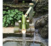 Fuente de agua de bambú alimentada, fuente de bambú alimentada, fuente de jardín japonesa, boquilla de cascada, fuente para exteriores, 100% hecha a mano, decoración al aire última intervensión